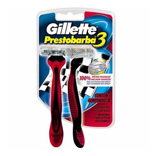 Aparelho de Barbear Gillette Prestobarba 3 Fast Shave Extra Suave- c/2 unidades Aparelho de Barbear Gillette Prestobarba 3 Fast Shave Extra Suave- c/2 unidades