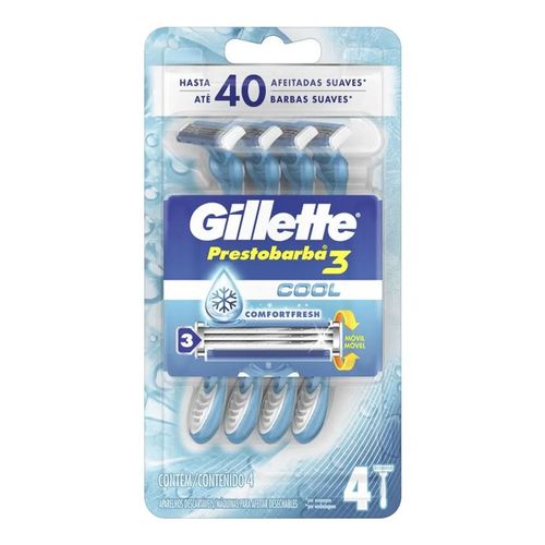 Aparelho de Barbear Gillette Prestobarba 3 Ice 4 Unidades Aparelho de Barbear Gillette Prestobarba 3 Ice 4 Unidades