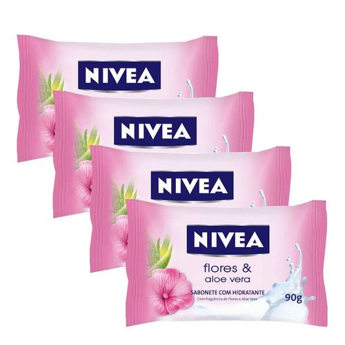 Sabonete Nivea Aloe Vera e Flores 90g C/ 4 Unidades