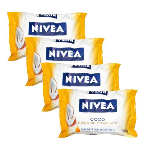 Sabonete Nivea Coco e Óleo de Amêndoas 90g C/ 4 Unidades Sabonete Nivea Coco e Óleo de Amêndoas 90g C/ 4 Unidades