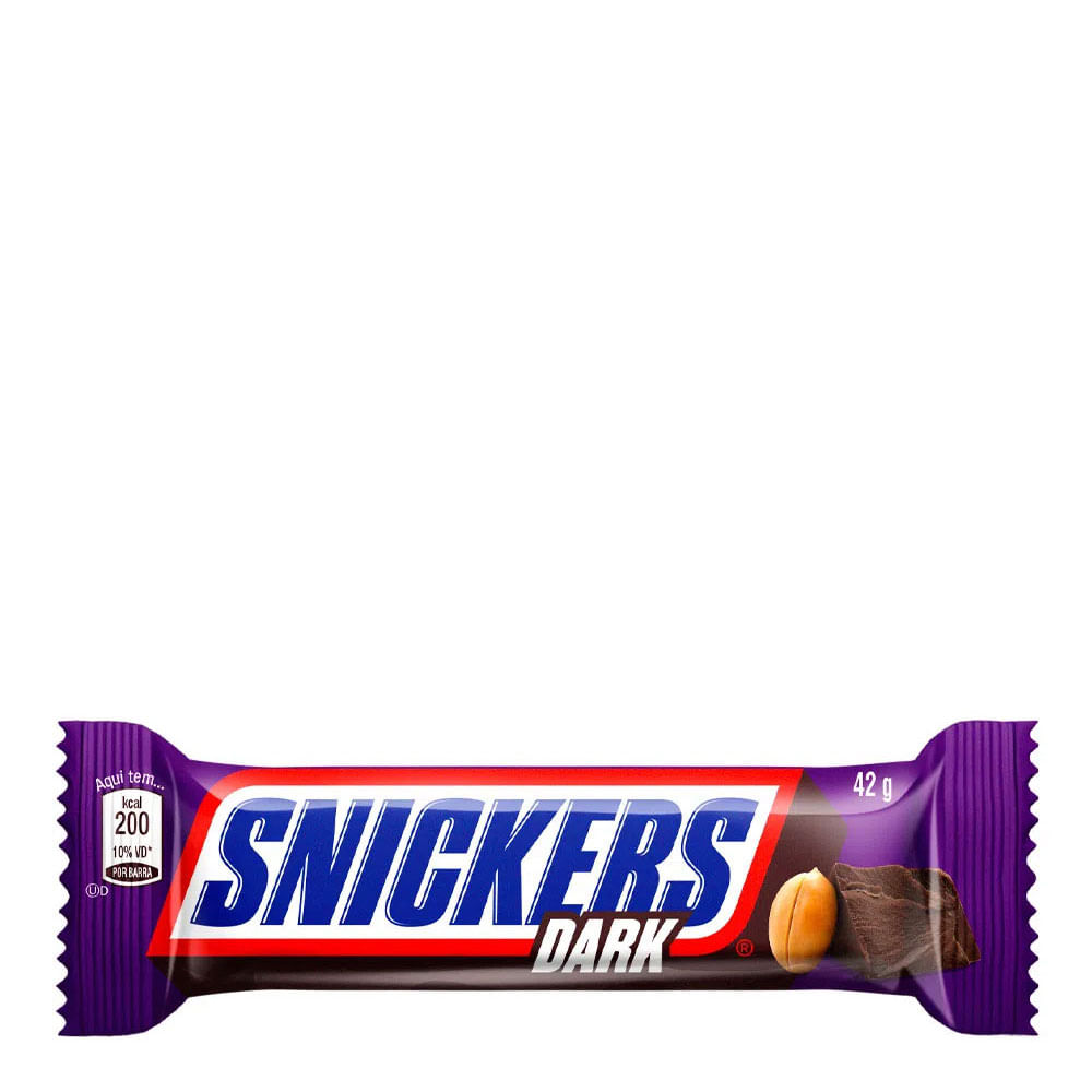 Chocolate Snickers Dark Meio Amargo Kit 20 unidades de 42g