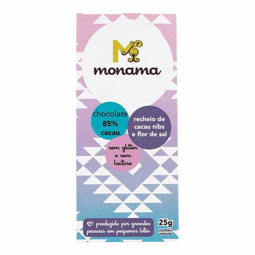 Chocolate 85% com Nibs e Flor de Sal - Monama - 25g Chocolate 85% com Nibs e Flor de Sal - Monama - 25g