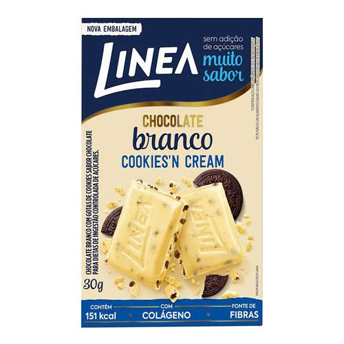 Chocolate Branco Línea Cookies'n Cream 30g Chocolate Branco Línea Cookies'n Cream 30g