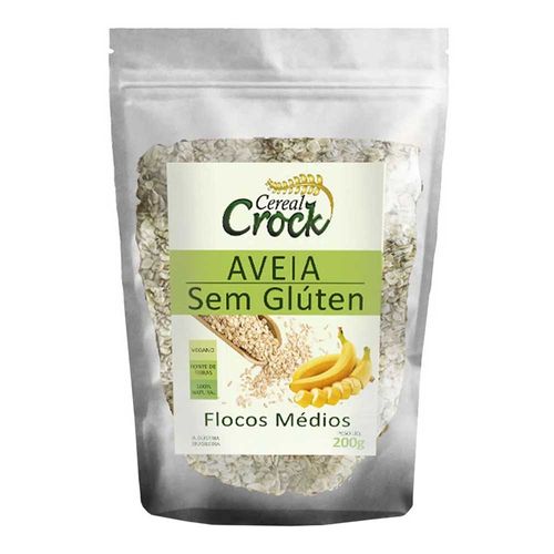 Aveia sem Glúten Flocos Médios - Cereal Crock- 200g Aveia sem Glúten Flocos Médios - Cereal Crock- 200g