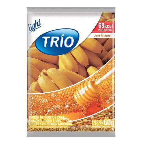 Barra de Cereais Trio Banana Aveia e Mel Light 3 Unidades de 20g Barra de Cereais Trio Banana Aveia e Mel Light 3 Unidades de 20g