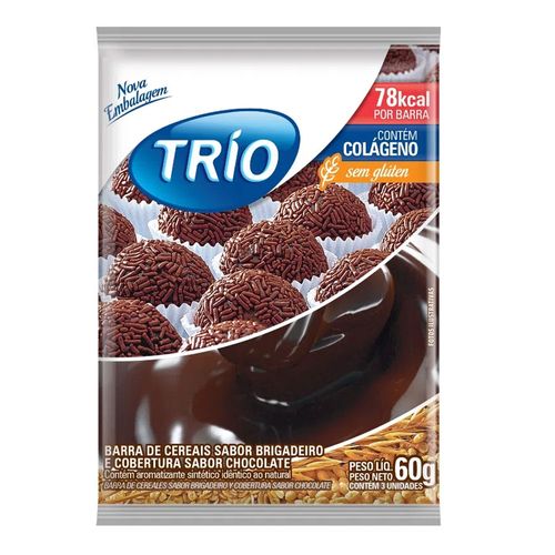 Barra de Cereais Trio Brigadeiro 3 Unidades de 20g