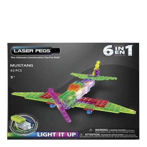 Avião Mustang 6 em 1 Zippy Do Laser Pegs Avião Mustang 6 em 1 Zippy Do Laser Pegs