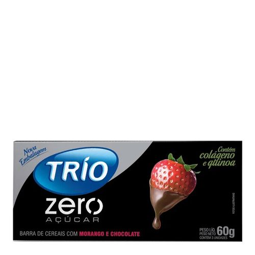 Barra de Cereais Trio Morango com Chocolate Zero Açúcar 20g 3 Unidades