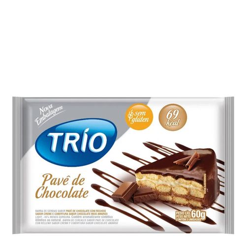 Barra de Cereais Trio Pavê de Chocolate Light 3 Unidades de 20g Barra de Cereais Trio Pavê de Chocolate Light 3 Unidades de 20g