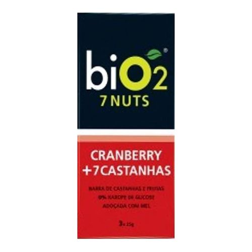 Barra de Cereal Bio2 7 Nuts Cranberry e Castanhas 25g - 3 unidades Barra de Cereal Bio2 7 Nuts Cranberry e Castanhas 25g - 3 unidades