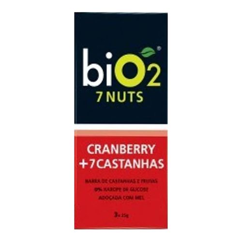 Barra de Cereal Bio2 7 Nuts Cranberry e Castanhas 25g - 3 unidades