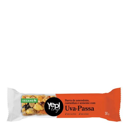 Barra de Castanhas Yep To Go Uva Passa 30g Barra de Castanhas Yep To Go Uva Passa 30g