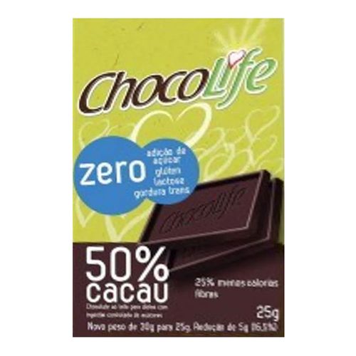 Barra de Chocolate Chocolife Amargo 50% Cacau 25g Barra de Chocolate Chocolife Amargo 50% Cacau 25g