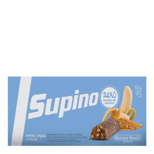 Barra de Frutas Supino Zero Banana Fibras e Linhaça 21g 3 Unidades