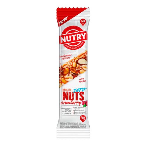 Barra de Nuts Nutry Zero Cranberry 30g Barra de Nuts Nutry Zero Cranberry 30g