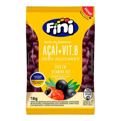 Bala De Gelatina Fini Açaí + Vit B Sabor Açaí com Guaraná 18g Bala De Gelatina Fini Açaí + Vit B Sabor Açaí com Guaraná 18g