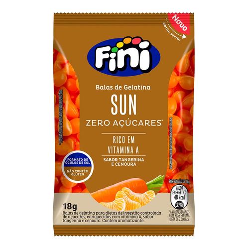 Bala de Gelatina Fini Sun Sabor Tangerina e Cenoura 18g Bala de Gelatina Fini Sun Sabor Tangerina e Cenoura 18g