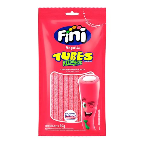 Bala Fini Tubes Morango Cítrico 80g Bala Fini Tubes Morango Cítrico 80g