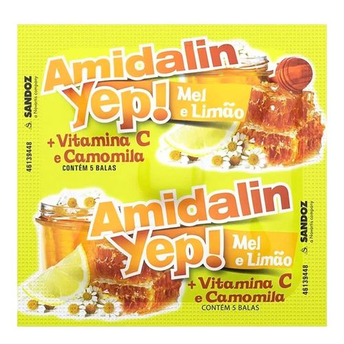 Pastilha Amidalin Mel e Limão Sandoz 5 Unidades Pastilha Amidalin Mel e Limão Sandoz 5 Unidades