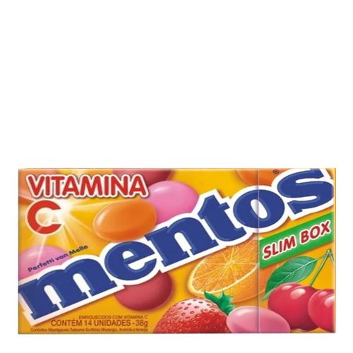 Balas Mentos Slim Box Vitamina C 38g Balas Mentos Slim Box Vitamina C 38g