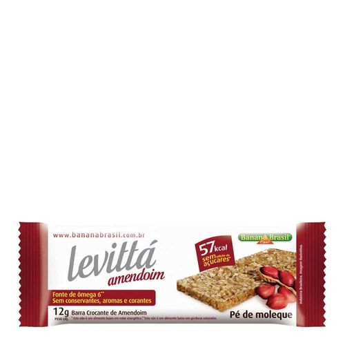 Barra de Amendoim Levittá Pé de Moleque 12g Barra de Amendoim Levittá Pé de Moleque 12g