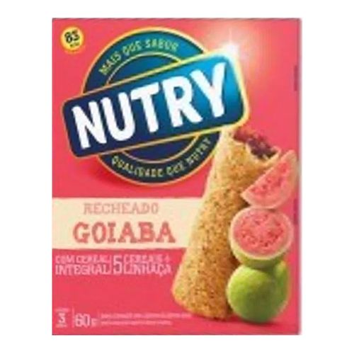Barra de Biscoito Nutry Fruitbar Goiaba com 3 unidades Barra de Biscoito Nutry Fruitbar Goiaba com 3 unidades