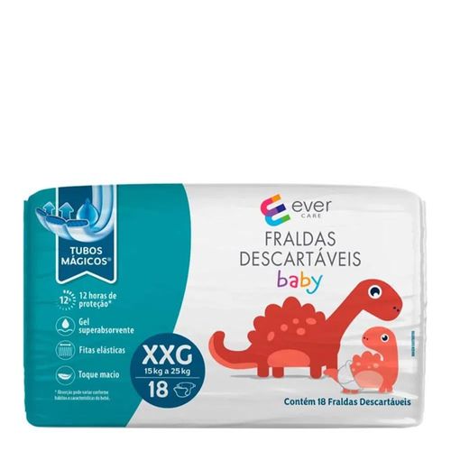 Fralda Descartável Ever Care Baby XXG 18 Unidades Fralda Descartável Ever Care Baby XXG 18 Unidades