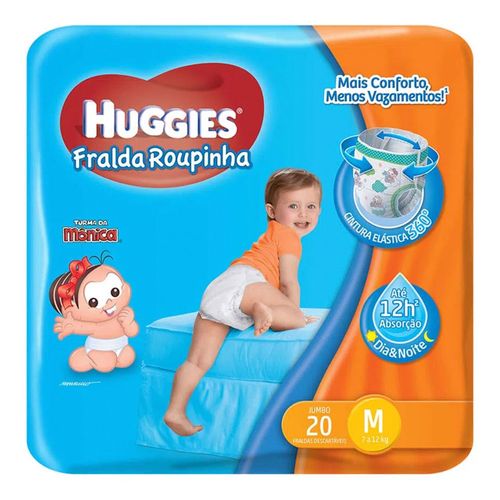 Fralda Descartável Huggies Roupinha Jumbo M 20 Unidades