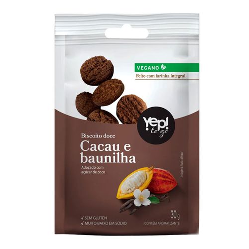Biscoito Doce Yep To Go Cacau E Baunilha 30g Biscoito Doce Yep To Go Cacau E Baunilha 30g