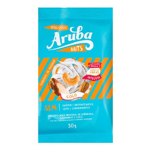Biscoito Integral com Amendôas, Castanha e Coco - Aruba - 30g Biscoito Integral com Amendôas, Castanha e Coco - Aruba - 30g