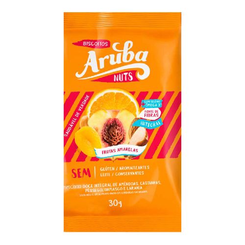 Biscoito Integral com Castanha e Frutas Amarelas - Aruba - 30g