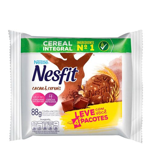 Biscoito Nesfit Cacau e Cereais 88g Biscoito Nesfit Cacau e Cereais 88g