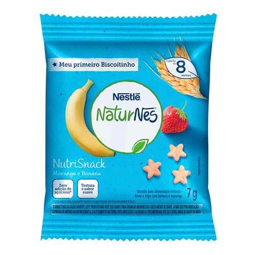 Biscoito Nestlé Naturnes NutriSnack Morango e Banana 7g Biscoito Nestlé Naturnes NutriSnack Morango e Banana 7g