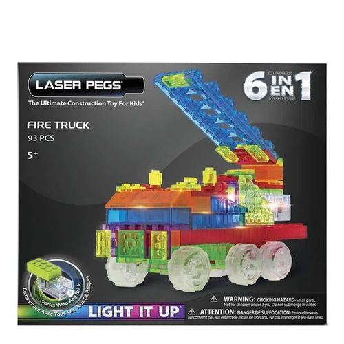 Blocos de Montar ZippyDo Carro de bombeiro 6 em 1 Laser Pegs