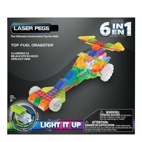 Blocos de Montar ZippyDo Dragster 6 em 1 Laser Pegs