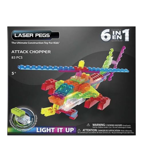 Blocos de Montar ZippyDo Helicóptero de Ataque 6 em 1 Laser Pegs Blocos de Montar ZippyDo Helicóptero de Ataque 6 em 1 Laser Pegs