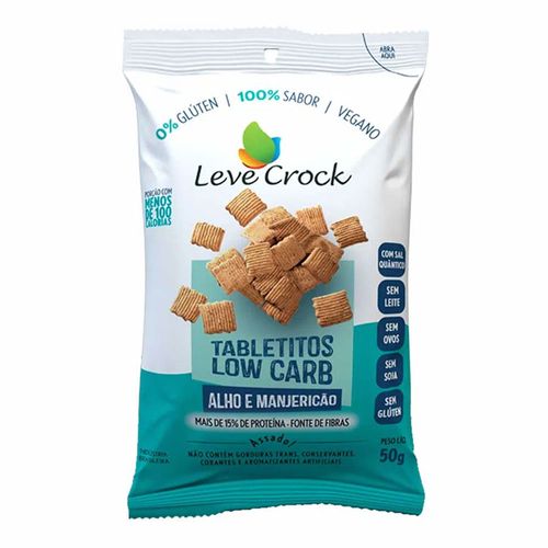Biscoito Tabletitos Low Carb Alho E Manjericao - Leve Crock - 50g Biscoito Tabletitos Low Carb Alho E Manjericao - Leve Crock - 50g