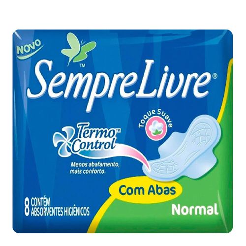 Absorvente Sempre Livre Toque Suave Termo Control Normal com Abas 8 unidades Absorvente Sempre Livre Toque Suave Termo Control Normal com Abas 8 unidades