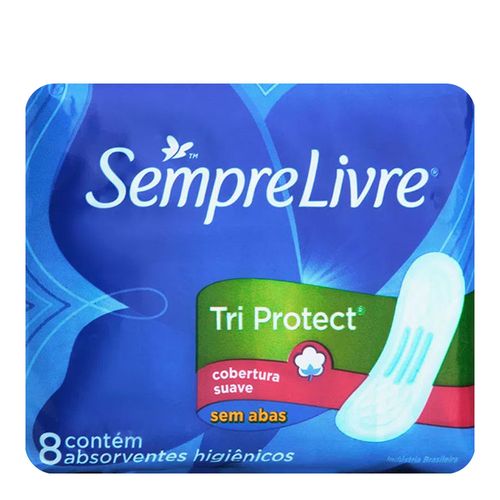 Absorvente Sempre Livre Tri Protect Cobertura Suave sem Abas 8 Unidades Absorvente Sempre Livre Tri Protect Cobertura Suave sem Abas 8 Unidades