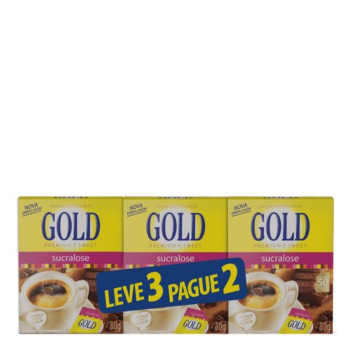 Adoçante Em Pó Gold Sucralose 50 Envelopes 3 Caixas Adoçante Em Pó Gold Sucralose 50 Envelopes 3 Caixas