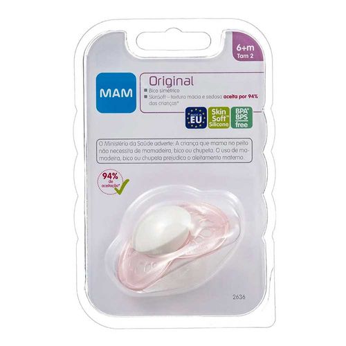 Chupeta Mam Original 6+ Meses Rosa 1 Unidade