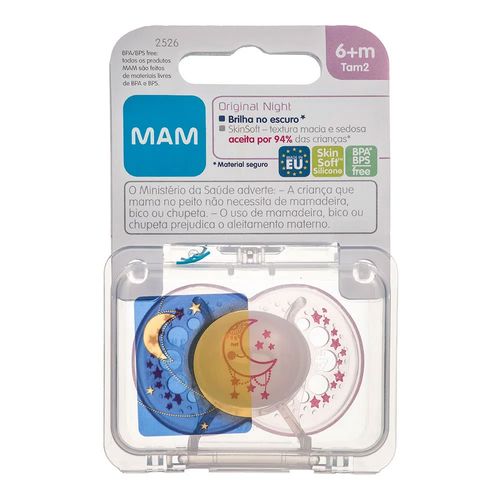Chupeta Mam Original Night 6+ Meses Rosa 1 Unidade Chupeta Mam Original Night 6+ Meses Rosa 1 Unidade