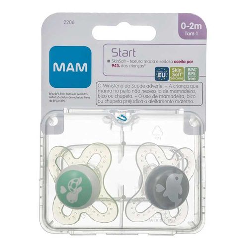 Chupeta Mam Start 0 a 2 Meses Cores Neutras 2 Unidades Chupeta Mam Start 0 a 2 Meses Cores Neutras 2 Unidades