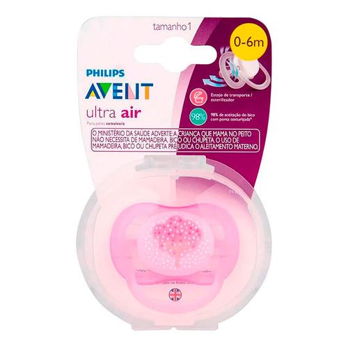 Chupeta Philips Avent Ultra Air Rosa 0 a 6 Meses