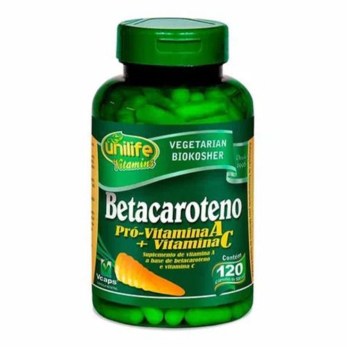 Betacaroteno - Unilife - 120 Cápsulas de 500mg Betacaroteno - Unilife - 120 Cápsulas de 500mg