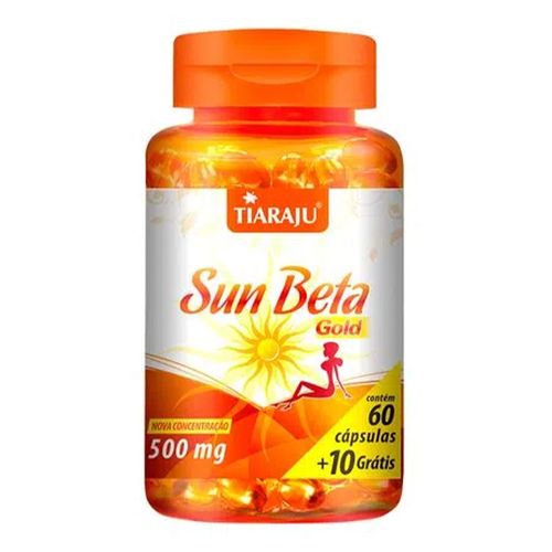 Betacaroteno Sun Beta Gold - Tiaraju - 60+10 Cápsulas de 500mg Betacaroteno Sun Beta Gold - Tiaraju - 60+10 Cápsulas de 500mg