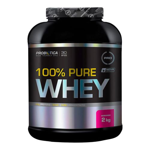 100% Pure Whey 2 kg Morango- Probiótica 100% Pure Whey 2 kg Morango- Probiótica