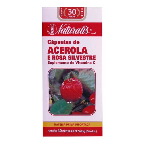 Vitamina C Acerola e Rosa Silvestre Naturalis 40 Cápsulas Vitamina C Acerola e Rosa Silvestre Naturalis 40 Cápsulas