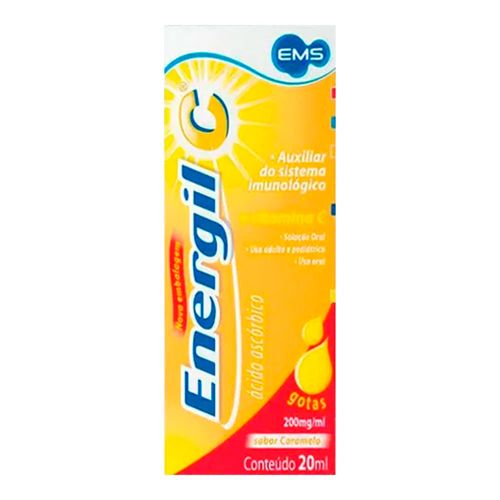 Vitamina C Energil C 200mg/ml EMS Sabor Caramelo 20ml Vitamina C Energil C 200mg/ml EMS Sabor Caramelo 20ml