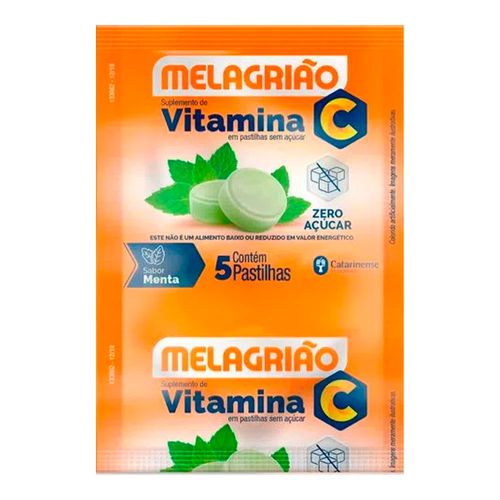 Vitamina C Melagrião Menta 5 Pastilhas Vitamina C Melagrião Menta 5 Pastilhas